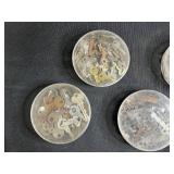 Mixed Collection of Vintage and Assorted Key Blanks and Key Parts in Tins