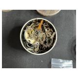 Mixed Collection of Vintage and Assorted Key Blanks and Key Parts in Tins