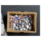 Collection of Arizona Postcards and Box of American Flag Pins
