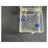 Haeger Green Double-Handled Vintage Vase and Glass Fruit Trinket Set