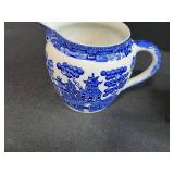 Assorted Decorative Blue and White Ceramic Lot with Creamer, Sugar Bowl, and Dutch Tiles Inc McClaine