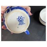 Assorted Decorative Blue and White Ceramic Lot with Creamer, Sugar Bowl, and Dutch Tiles Inc McClaine