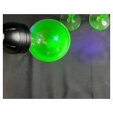 Set of 4 Vintage Vaseline Glass Stemware, Uranium Green Glow