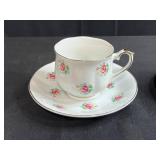 Set of 5 Vintage Porcelain Tea Cups and Saucers Assorted Floral Patterns