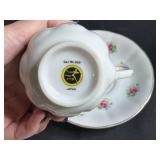Set of 5 Vintage Porcelain Tea Cups and Saucers Assorted Floral Patterns