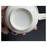 Set of 5 Vintage Porcelain Tea Cups and Saucers Assorted Floral Patterns