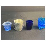 Vintage Blue Willow Japan Tea Cups, Saucers, and Shenango China Plates Collection