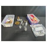 Collection of Mini Lamp Parts, Chimneys, Wicks, and Soldering Wire