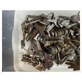 Bulk Lot of Vintage Keys and Leather Key Wallet Collection