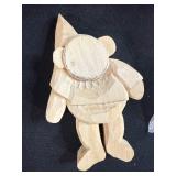 Box of Vintage Wooden Carved Figurines and Shapes Assortment