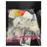 Crafting Supplies Lot with Plaid Fabric, Stencils, Playing Cards, and Scrapbooking Materials