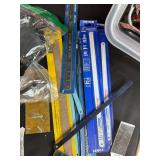Mixed Lot of Hand Tools, Metal Stock, Blades, and Parts