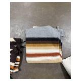Collection of Quilts and Southwestern Throw Blankets in Storage Tote