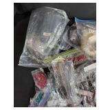 Large Assorted Lot of Necklace Chains and Jewelry Cords with Storage Bin