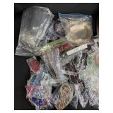 Large Assorted Lot of Necklace Chains and Jewelry Cords with Storage Bin