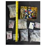 Collection of Glass Cat Charms and Jewelry Findings Assortment