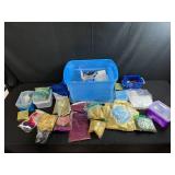 Bulk Lot of Gift Bags, Pouches, Organza, and Craft Ribbons with Storage Totes