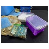 Bulk Lot of Gift Bags, Pouches, Organza, and Craft Ribbons with Storage Totes
