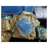 Bulk Lot of Gift Bags, Pouches, Organza, and Craft Ribbons with Storage Totes