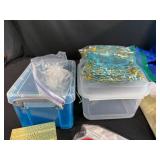 Bulk Lot of Gift Bags, Pouches, Organza, and Craft Ribbons with Storage Totes