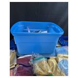 Bulk Lot of Gift Bags, Pouches, Organza, and Craft Ribbons with Storage Totes