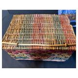 Collection of 3 Handbags and Storage Items - Autographed Don Diego Cigar Box, Woven Basket, Vera Bradley Quilted Purse