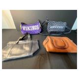 Coach Leather Bag, Vera Bradley Quilted Purse, and Vikings Profanity Shoulder Bag - Set of 3 Handbags