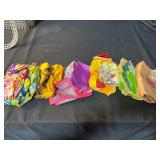 Collection of Vintage Handbags and Colorful Silk Scarves