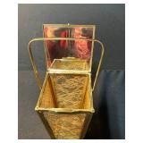 Vintage Clear Carved Lucite Purse and Decorative Gold Tone Boxy Purse w Top Handle