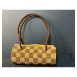 Vintage Black Handbag, Beaded Purse, and Plushland Sock Monkey Backpack