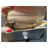 Set of 3 Stone Mountain Handbags and Gold Dipped (Plated) Leaf Brooch & Pendant