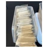 Collection of Wooden Craft Sticks, Sandwich Picks, Pipe Cleaners, and Disposable Aprons