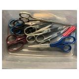 Collection of Scissors, Folding Rulers, and Measuring Tools