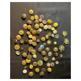 Vintage and Decorative Brass Metal Buttons Assortment