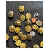 Vintage and Decorative Brass Metal Buttons Assortment