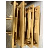 Set of 4 Wooden Folding TV Trays with Stand