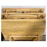 Set of 4 Wooden Folding TV Trays with Stand
