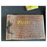 Vintage Woven Basket with Collection of Autograph and Memory Books