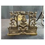 Vintage Brass Book Rack and Decorative Metal Easel Stand