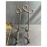 Vintage Brass Book Rack and Decorative Metal Easel Stand
