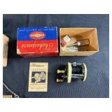 Vintage Shakespeare President Fishing Reel with Box, Manual, and Accessories
