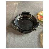 Set of 4 Vintage Floral Glass Coasters with Black Ashtray