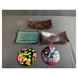 Collection of 5 Artistic Fused Glass Plates and Trays