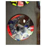 Collection of 5 Artistic Fused Glass Plates and Trays