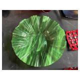 Collection of Decorative Art Glass Bowls and Trays Assorted Colors