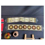 Lot of Native American and Folk Art Miniatures with Beaded Boots, Ladders, and Textiles