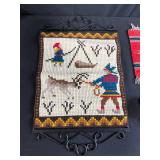 Lot of Native American and Folk Art Miniatures with Beaded Boots, Ladders, and Textiles
