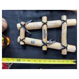 Lot of Native American and Folk Art Miniatures with Beaded Boots, Ladders, and Textiles