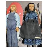 Vintage Folk Art Collection: Reed & Barton Silver Dish, Polly Page Dolls, and Decorative Miniatures