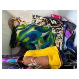 Hot Mon! Plaid Picnic Tin with Vintage Scarves, Doilies, and Sewing Accessories